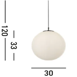 Searchlight Kugel Pendelleuchte Glasschirm Metall B:30 cm blendarm< Wohnzimmerlampen|Esszimmer Lampen