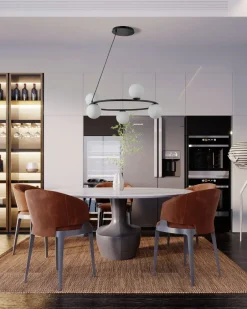 Sigma Kugel Pendelleuchte Schwarz Weiß Glas Metall G9 Ø68 cm< Hängelampen|Kugellampen