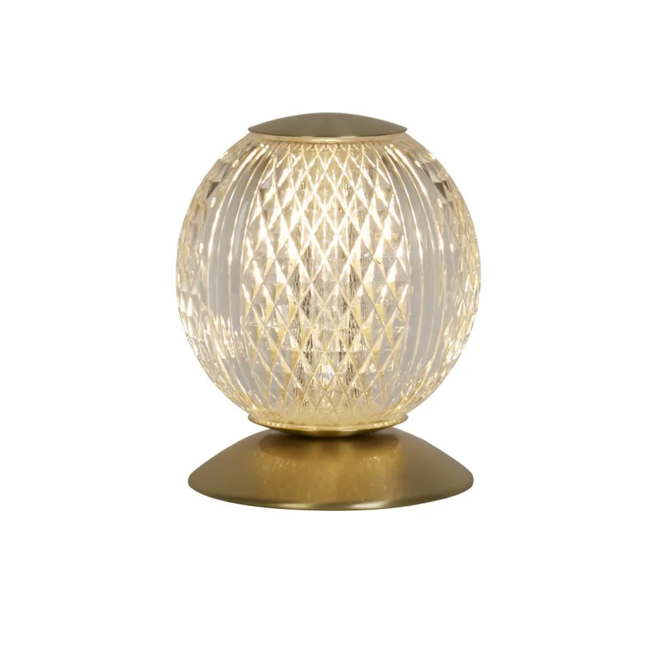 Schlafzimmer Lampen|Metall Lampen*Searchlight Kugel Tischleuchte Metall in Messing 13 cm G9 elegant