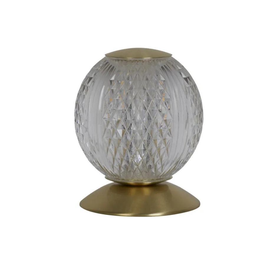 Schlafzimmer Lampen|Metall Lampen*Searchlight Kugel Tischleuchte Metall in Messing 13 cm G9 elegant