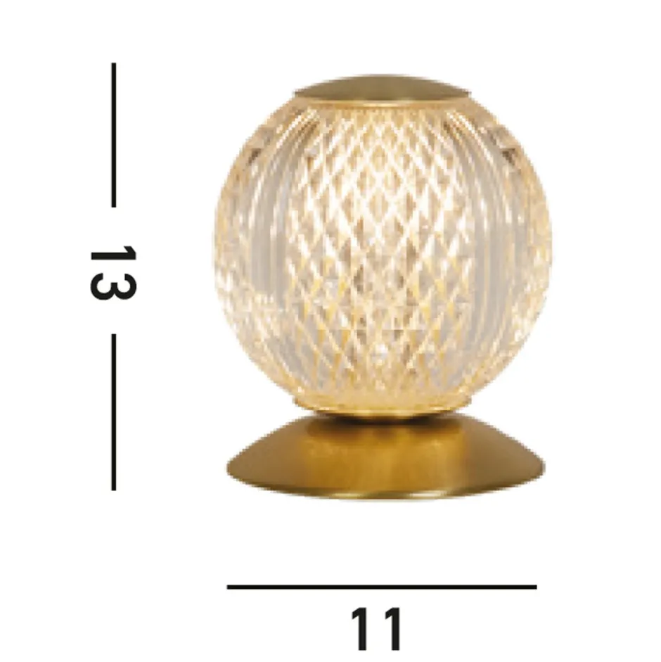 Schlafzimmer Lampen|Metall Lampen*Searchlight Kugel Tischleuchte Metall in Messing 13 cm G9 elegant