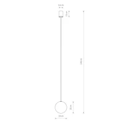 Wohnzimmerlampen|Glaslampen*Nowodvorski Kugellampe hängend G9 Ø 16 cm in Gold matt Weiß Glas Metall