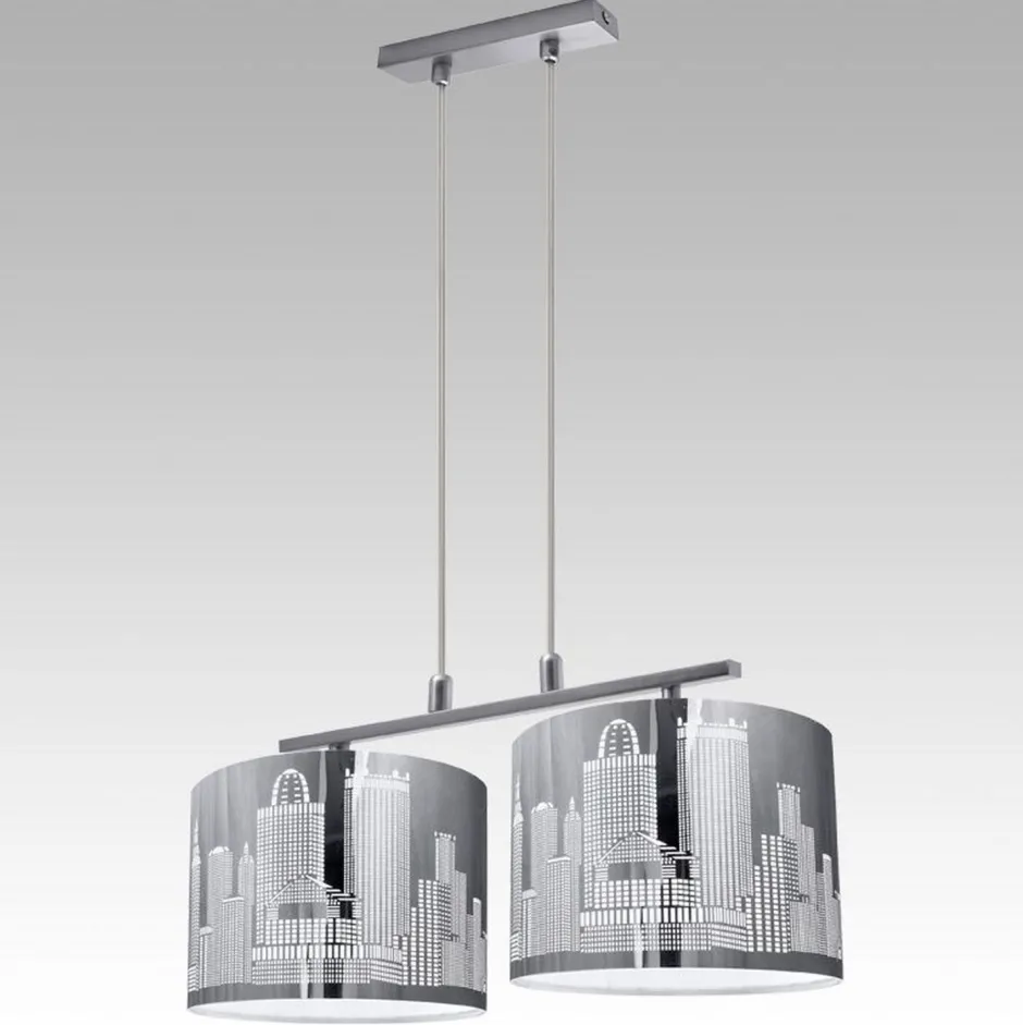 Lampex Kunstvolle Hängeleuchte in Edelstahl 2-flmg< Hängelampen|Esszimmer Lampen