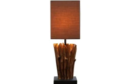 Invicta Interior Lampe Modern Tisch Designerleuchte aus echtem Holz< Schlafzimmer Lampen|Stofflampen