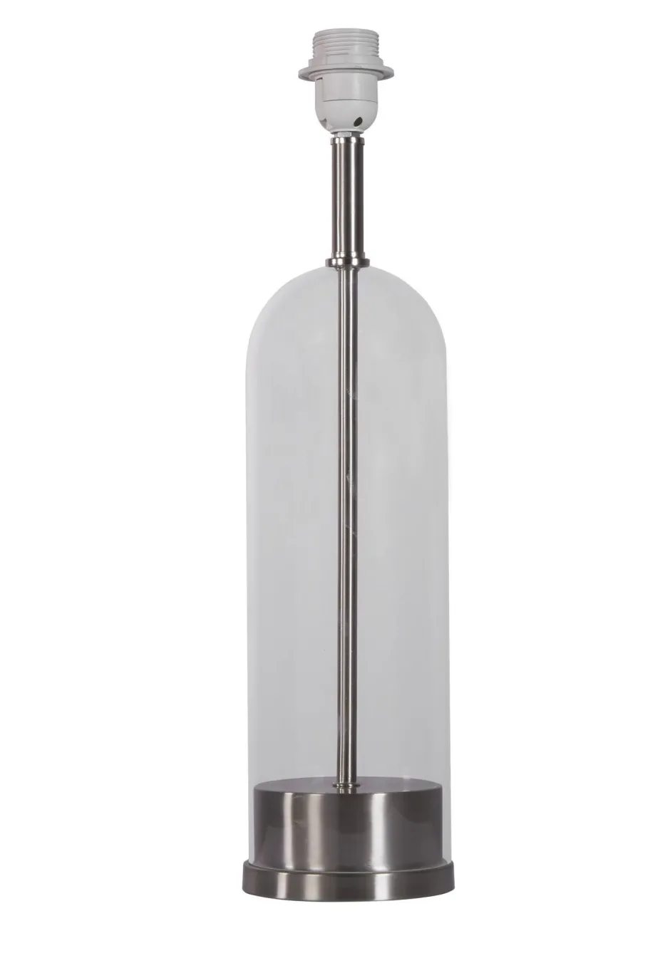 Searchlight Lampenfuß für Tischlampe Glas E27 H: 51 cm in Nickel Klar< Lampengestelle