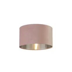 Lampenschirme|Stofflampen*Searchlight Lampenschirm für Hängelampe Ø 38 cm Pink Silber Samt