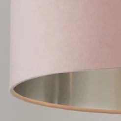 Lampenschirme|Stofflampen*Searchlight Lampenschirm für Hängelampe Ø 38 cm Pink Silber Samt