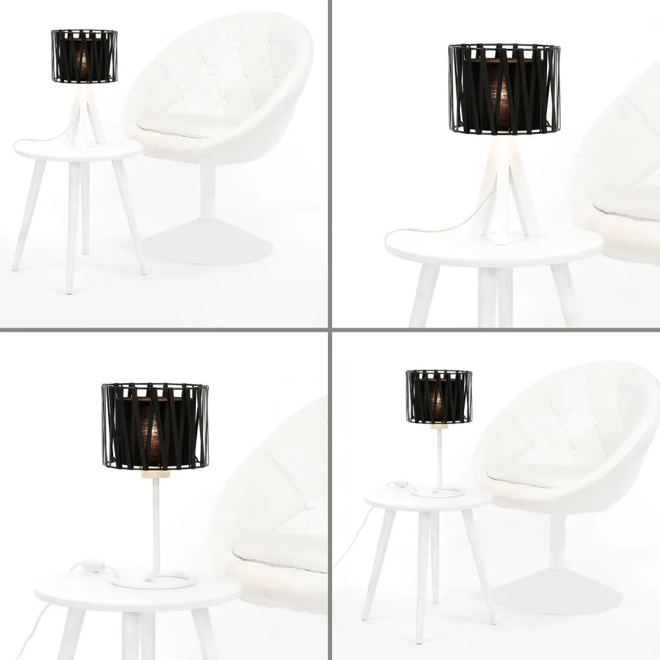 Easylight Lampenschirm für Tischleuchten E27 Ø18cm Schwarz MINA< Lampenschirme