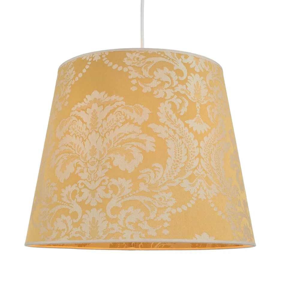 Duolla Lampenschirm Gold Stoff Muster E27 Pendelleuchte< Lampenschirme
