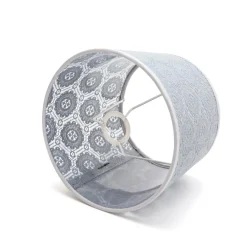 Lampenschirme*Duolla Lampenschirm Grau klein E14 Tischlampe aus Spitze