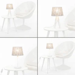 Lampenschirme*Duolla Lampenschirm Grau klein E14 Tischlampe aus Spitze