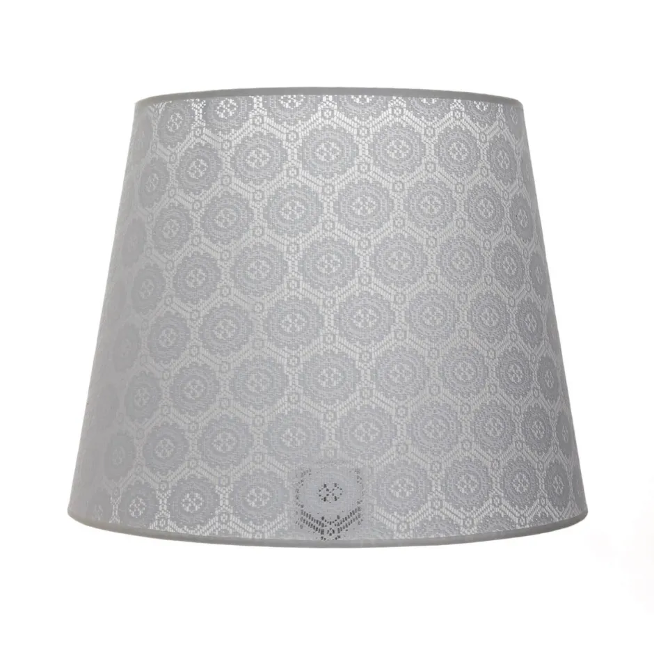 Duolla Lampenschirm Grau Stehleuchte E27 gehäkelter Stoff< Lampenschirme