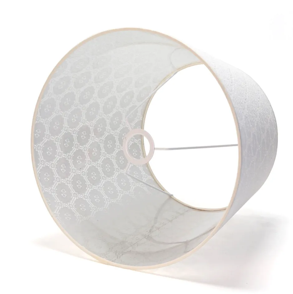 Duolla Lampenschirm Grau Stehleuchte E27 gehäkelter Stoff< Lampenschirme