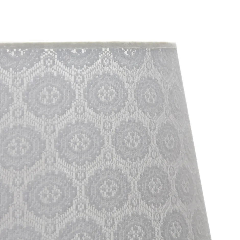 Duolla Lampenschirm Grau Stehleuchte E27 gehäkelter Stoff< Lampenschirme