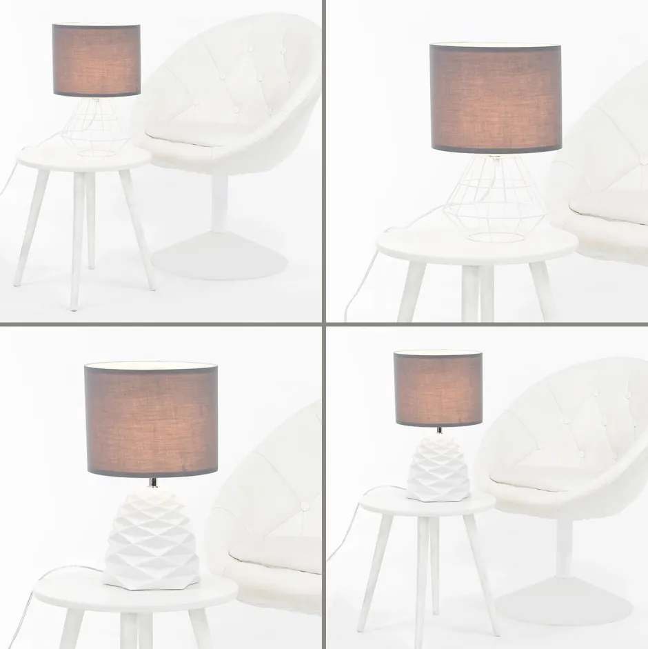 Easylight Lampenschirm mit Klettverschluss Stoff Grau für E27 E14< Lampenschirme