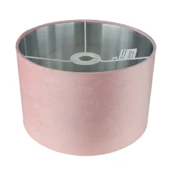 Searchlight Lampenschirm Samt D: 28 cm in Pink Silber rund< Lampenschirme|Stofflampen