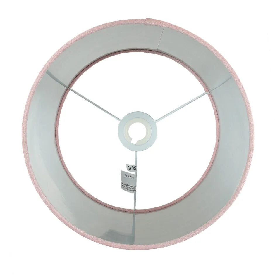 Searchlight Lampenschirm Samt D: 28 cm in Pink Silber rund< Lampenschirme|Stofflampen