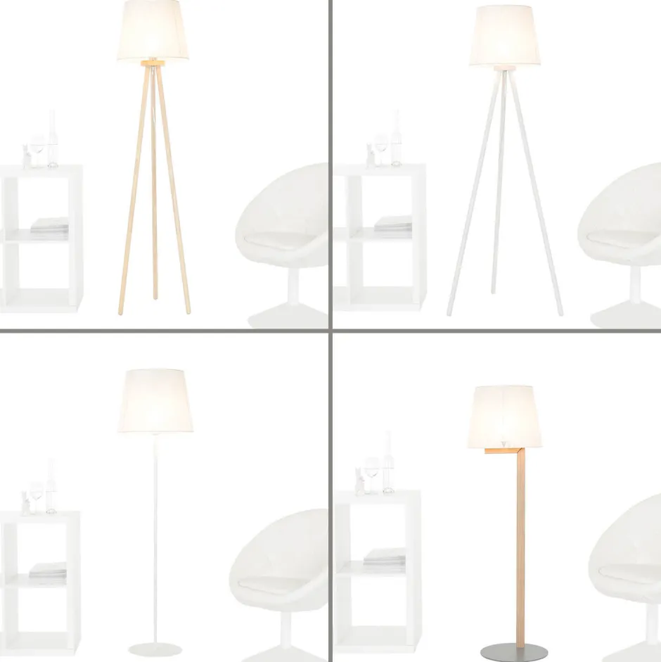 Duolla Lampenschirm Stehlampe Weiß Spitze Textil E27< Lampenschirme