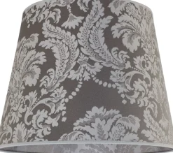 Lampenschirme*Duolla Lampenschirm Stoff Silber Muster E27 Pendelleuchte