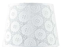 Lampenschirme*Duolla Lampenschirm Weiß Spitze Textil für E14 Tischlampe