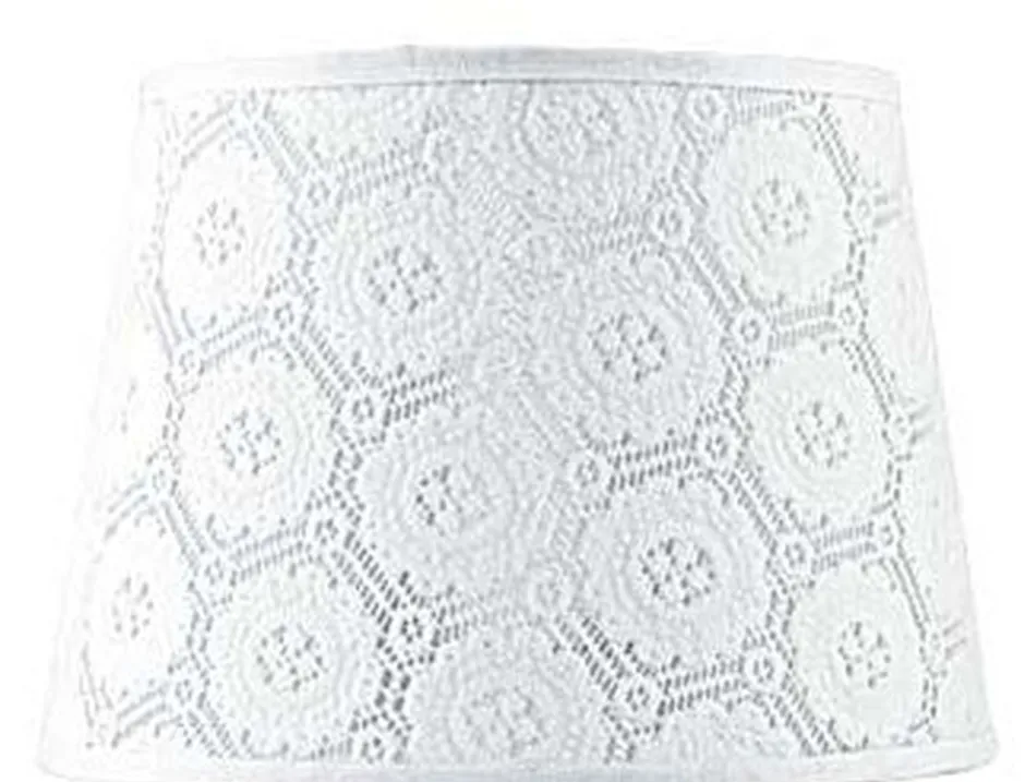 Lampenschirme*Duolla Lampenschirm Weiß Spitze Textil für E14 Tischlampe