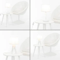 Lampenschirme*Duolla Lampenschirm Weiß Spitze Textil für E14 Tischlampe