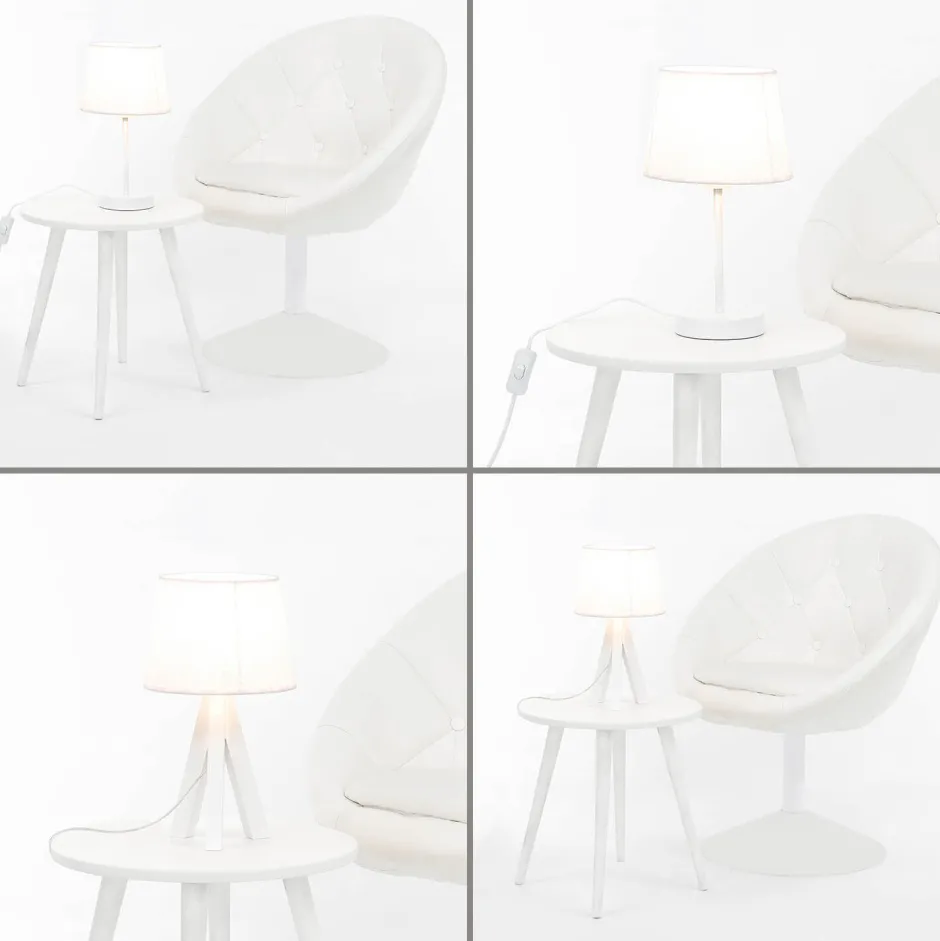 Lampenschirme*Duolla Lampenschirm Weiß Spitze Textil für E14 Tischlampe