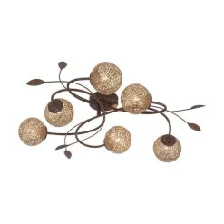 Paul Neuhaus Landhaus Deckenlampe G9 L:68 cm Kugeln Gold Floral< Deckenleuchten|Flurlampen