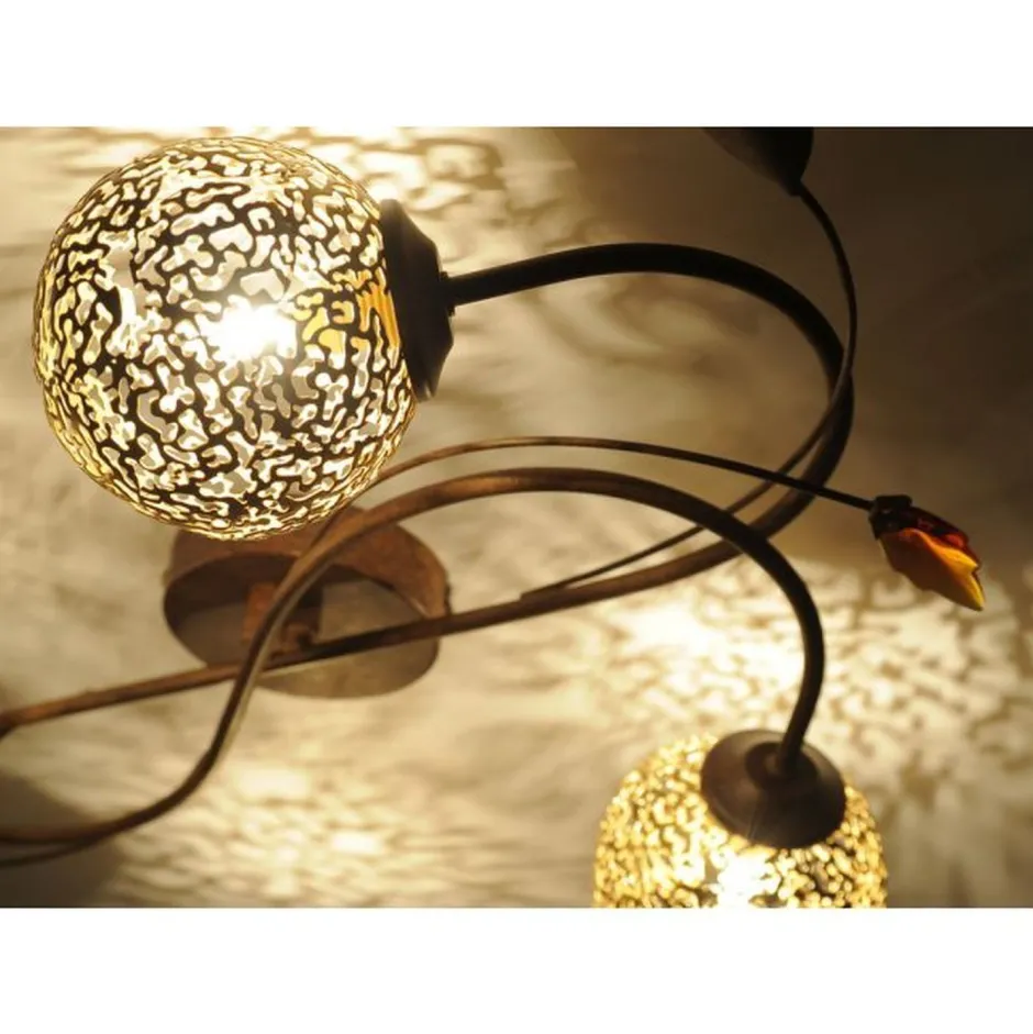 Deckenleuchten|Flurlampen*Paul Neuhaus Landhaus Deckenleuchte G9 4-flammig Kugeln Gold Floral