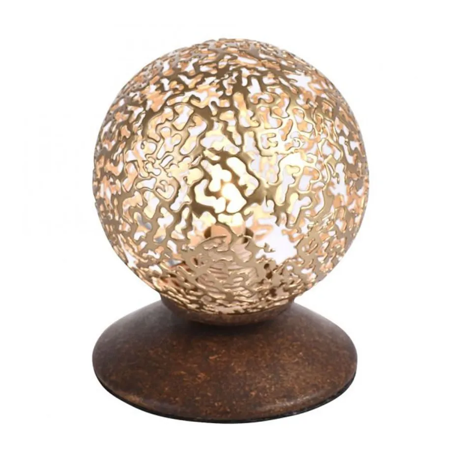 Paul Neuhaus Landhaus Tischlampe Metall Rostbraun Gold 12,5 cm G9< Wohnzimmerlampen|Schlafzimmer Lampen