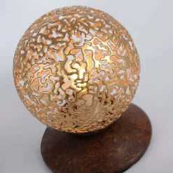 Paul Neuhaus Landhaus Tischlampe Metall Rostbraun Gold 12,5 cm G9< Wohnzimmerlampen|Schlafzimmer Lampen