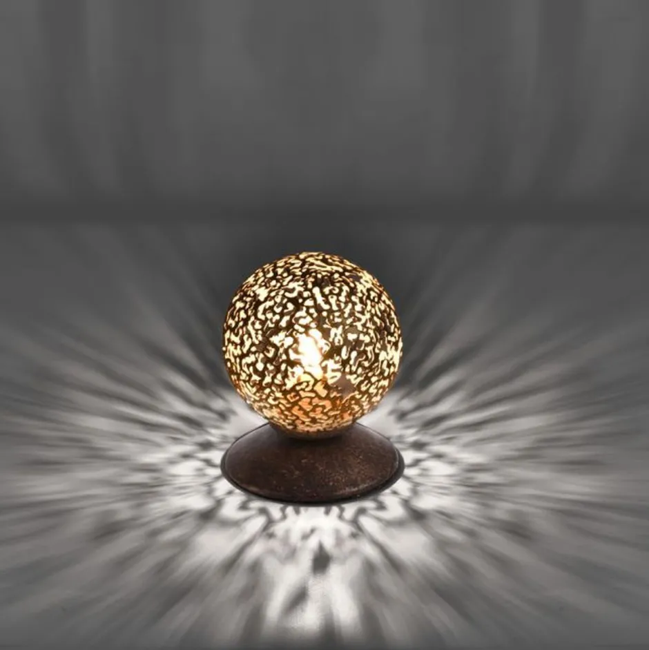 Paul Neuhaus Landhaus Tischlampe Metall Rostbraun Gold 12,5 cm G9< Wohnzimmerlampen|Schlafzimmer Lampen