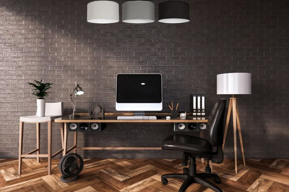 Belis Lange Deckenlampe Stoff Grau Graphit Schwarz E27 100 cm< Bürolampen|Wohnzimmerlampen