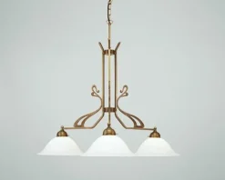 Hängelampen|Bürolampen*Berliner Messingleuchten Lange Hängelampe Berliner Messing Glas 94 cm blendarm