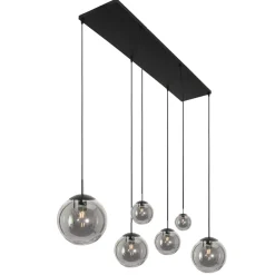 Hängelampen|Bürolampen*Steinhauer Lange Hängelampe Glas in Rauchgrau 120 cm E27 Modern
