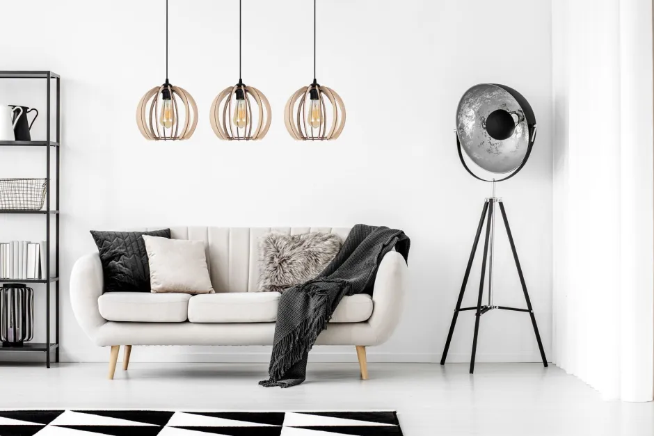 Belis Lange Hängelampe Holz Metall E27 L:80 cm wohnlich< Hängelampen|Bürolampen