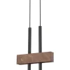 Sigma Lange Hängelampe Metall Holz Schwarz 2-flammig 31 cm< Hängelampen|Moderne Lampen