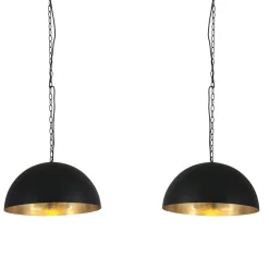 Hängelampen|Bürolampen*Steinhauer Lange Hängelampe Metall in Schwarz Gold 140 cm E27