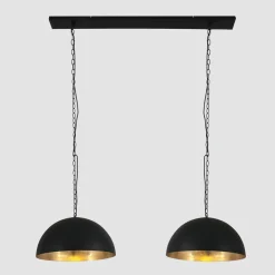 Hängelampen|Bürolampen*Steinhauer Lange Hängelampe Metall in Schwarz Gold 140 cm E27