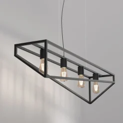 Luminex Lange Hängelampe Metall Schwarz E27 100 cm Industrial< Hängelampen|Bürolampen