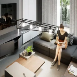 Luminex Lange Hängelampe Metall Schwarz E27 100 cm Industrial< Hängelampen|Bürolampen