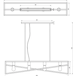 Luminex Lange Hängelampe Metall Schwarz E27 100 cm Industrial< Hängelampen|Bürolampen