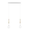 Hängelampen|Bürolampen*Belis Lange Hängelampe Weiß Holz Metall L:40 cm E27 2-flmg