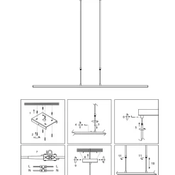 Deckenleuchten|Led Lampen*Steinhauer Lange LED Deckenleuchte in Bronze 122 cm 4000 K dimmbar