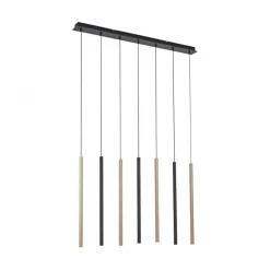 Hängelampen|Bürolampen*Paul Neuhaus Lange LED Hängelampe Metall dimmbar Schwarz Messing