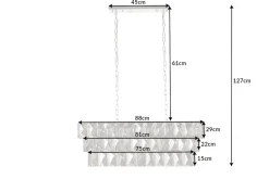 Invicta Interior Lange Pendelleuchte Glas Metall 88 cm E14 Modern< Küchenlampen|Glaslampen