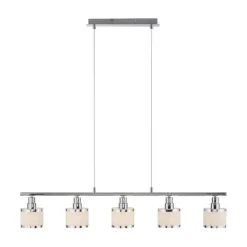 Hängelampen|Bürolampen*Just Light Lange Pendelleuchte Metall Chrom 5-flammig E14 90 cm