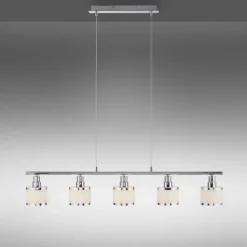 Hängelampen|Bürolampen*Just Light Lange Pendelleuchte Metall Chrom 5-flammig E14 90 cm