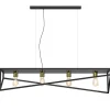 Hängelampen|Bürolampen*Luminex Lange Pendelleuchte Schwarz Gold E27 100 cm Industrial