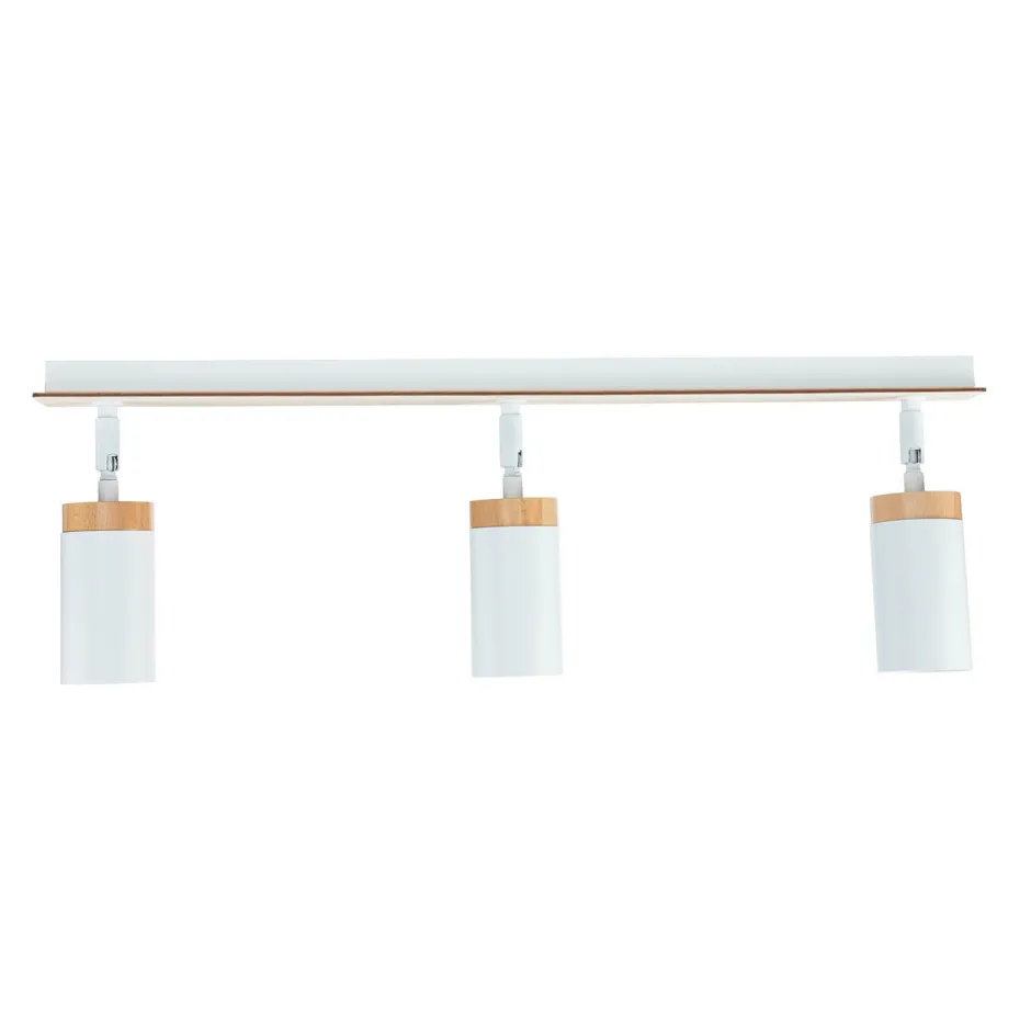 Lampen Aus Aller Welt|Küchenlampen*Emibig Langer Strahler Wohnzimmer L:72cm Weiß mit Holz GU10